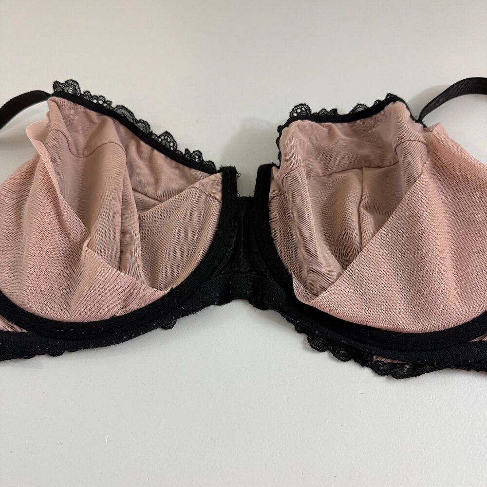 Soma Embraceable Balconette Bra Black Lace Underwire Women's 36G Unlined - Picture 3 of 9
